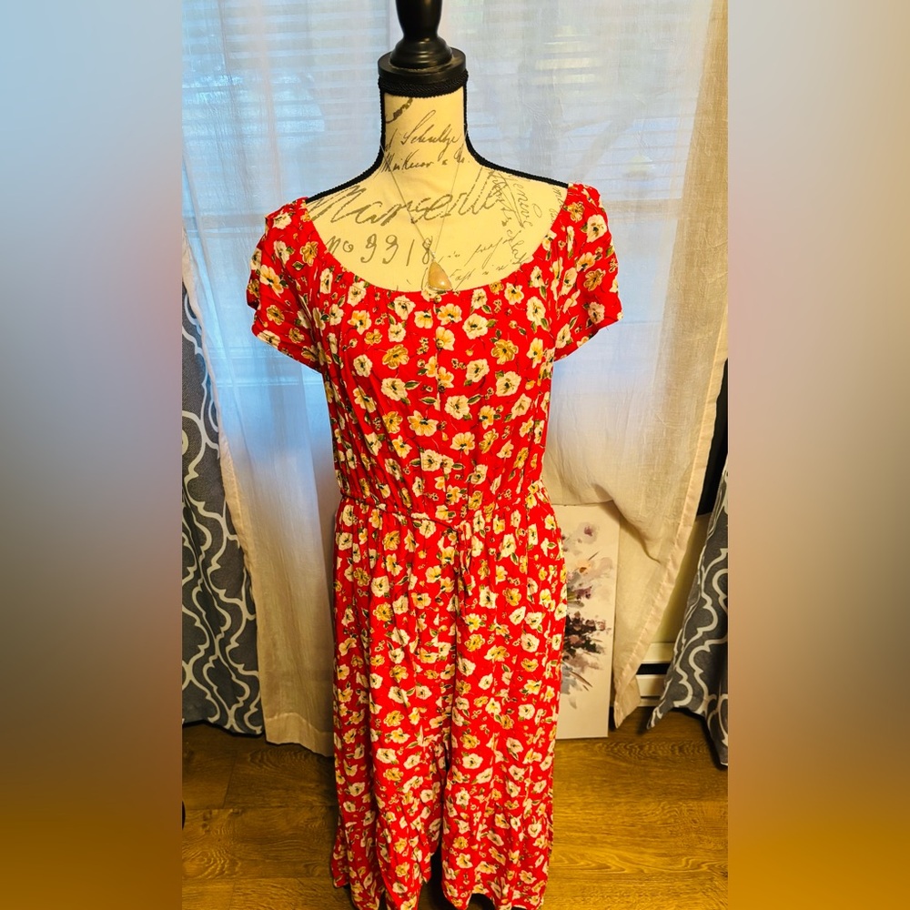 Red Floral Dress